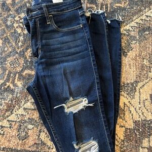Stylish Distressed Blue Jeans
